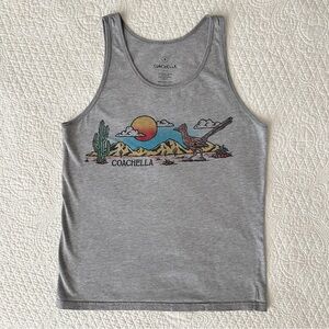 Coachella 2018 Gray Graphic Tank Top Artist Lineup Size Small